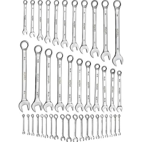 Juego de llaves ajustables, 42 piezas, acero al carbono, plata (1/2)