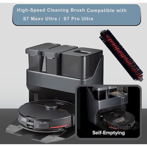 2 Pack Brosse de Nettoyage pour Roborock S7 MaxV Ultra / S7 Pro Ultra / S8 Pro Ultra, Brosse Roulante Autonettoyante Détachable à (1/3)