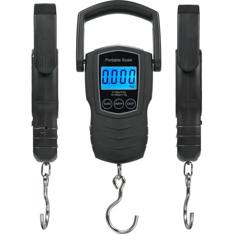 Balance à bagages numérique portable de haute précision avec écran LCD et mètre ruban de 1,5 m.
