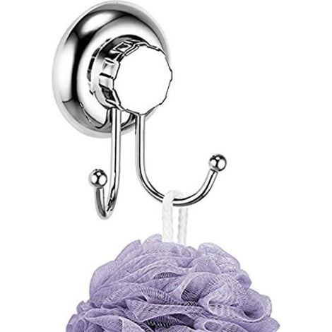 Gancio a doppia ventosa - Sistema a vuoto - Non richiede foratura - Gancio per asciugamani e accappatoi - Acciaio inossidabile - Gancio da parete per bagno e cucina - Crezuo