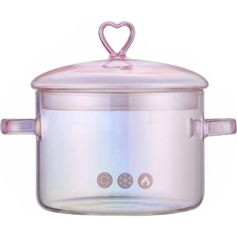 Tarro de vidrio resistente al calor con tapa en forma de corazón. (1/5)