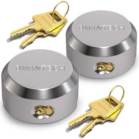 Lot de 2 cadenas à manille cachée, acier massif, fermeture à clé identique avec 4 clés