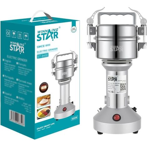 High-speed grain mill 100g – 500W electric grinder for herbs, spices, nuts and grains, overload protection, fast kitchen appliance for home use (1/5)