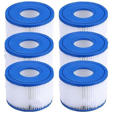 Lot de 6 cartouches de rechange pour spa/piscine, type S1, compatibles avec les filtres de spa Intex-29001E 11692 et les pompes de filtration PureSpa. (1/4)