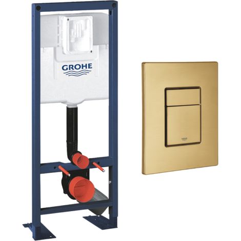 Bâti-support largeur réduite GROHE Rapid SL + Plaque commande GROHE Skate Cosmopolitan Cool Sunrise (1/4)