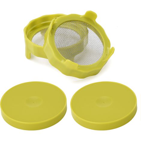 Couvercle germoir en ABS avec grille en acier inoxydable pour bocaux Mason à large ouverture (1/5)