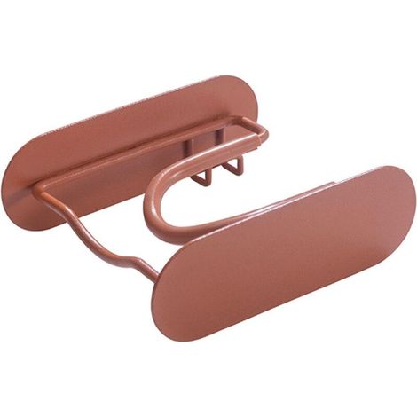 Wandhalterung für Haartrockner, platzsparend, aus Metall, für Badezimmer, 12 x 10 x 4 cm (braun) (1/4)