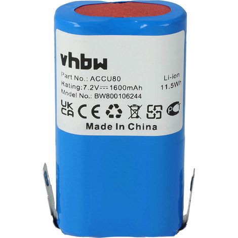 vhbw Akku kompatibel mit Wolf Accu80, Neo Heckenschere Strauchschere Rasenschere Gartenschere (1600mAh, 7,2V, Li-Ion)