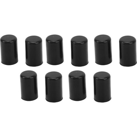 Bouchon silicone noir 10 pièces, obturateur universel pour tube d'admission et durite de dépression, diamètre intérieur 14mm, bouchon d'extrémité flexible. (1/5)