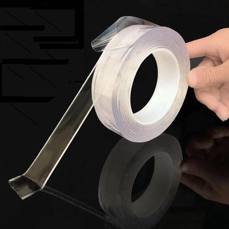 Ruban adhésif double face nano, ruban magique créatif et résistant pour la maison, sans résidus, haute viscosité, fixateur, résistant aux hautes températures, transparent et lavable. (1/2)