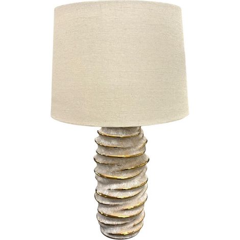 55cm Table Lamp - Spiral/Twisted Textured Base - Ceramic - L33 x W33 x H55 cm