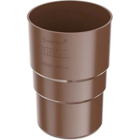Fallrohrverbinder braun, Fallrohrmuffe 63mm, Rinnenverbinder (1/5)