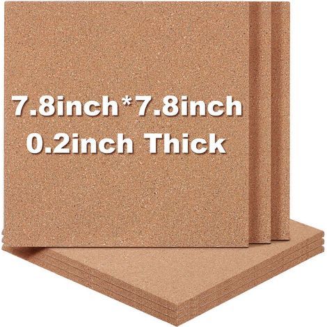 Set mit 6 Korktafeln: quadratische Pinnwand, Nachrichtentafel, dekorative Wandtafel. – 20,00 x 20,00 x 0,50 cm (1/4)