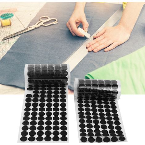 300 paires de pastilles adhésives à scratch rondes et résistantes, noires (1/5)