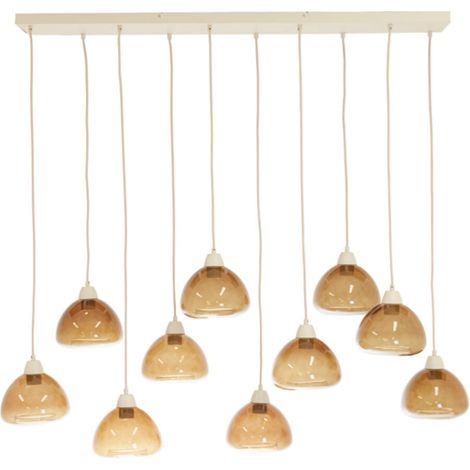 Light & Living - lámpara colgante - Bisho - marrón - vidrio -