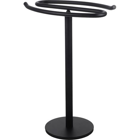 Porte-Serviettes Design Vertical Simple et Élégant Autoportant en Acier Inoxydable Noir Gain de Place pour Salle de Bain ou Plan de Travail (1/5)