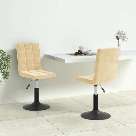 Esszimmerstühle 2 Stk. Drehbar Creme Samt