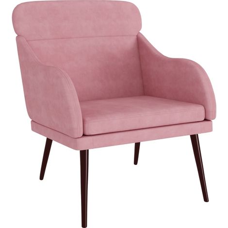 Fauteuil relax Fauteuil Rose 63x76x80 cm Velours (1/5)