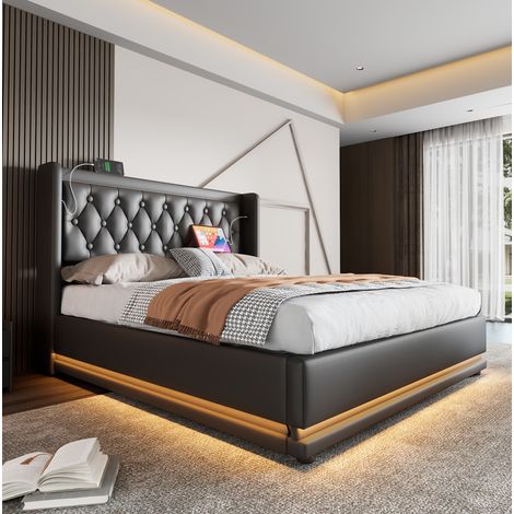 Bett Doppelbett Bettgestell 160x200 mit Stauraum OKMYHOME (1/5)
