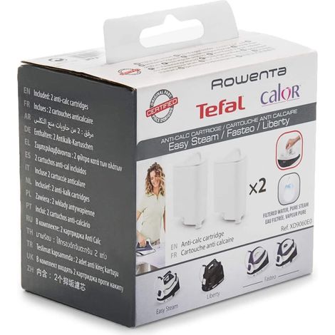 SEB – Cartouches anti-calcaire par 2 pour Centrale vapeur – Temps de chauffe rapide – Étanchéité durable – Compatible EASY STEAM, FASTEO, LIBERTY, ROWENTA