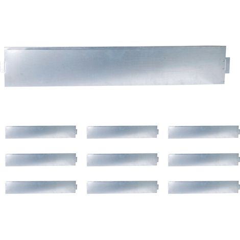 Relaxdays Lawn Edging, 10pc Set, HxW: 18 x 100 cm, Steel, Flexible Bed Edging for Lawns & Borders, Silver