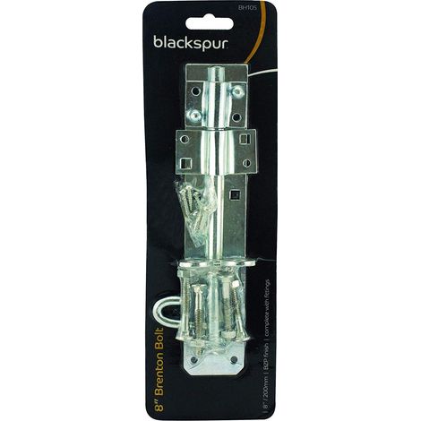 8inch Galvanised Brenton Slip Bolt +Fiting Zinc Plated Garden Gate Shed Lock 8" 200MM (1/3)