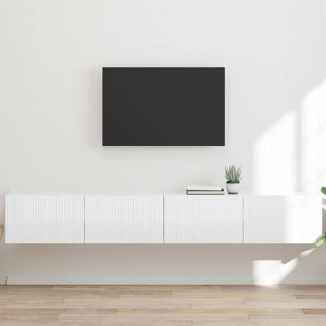 TV-Wandschrank 2 pcs Glänzend Weiß 98 x 31 x 29,5 cm (1/5)