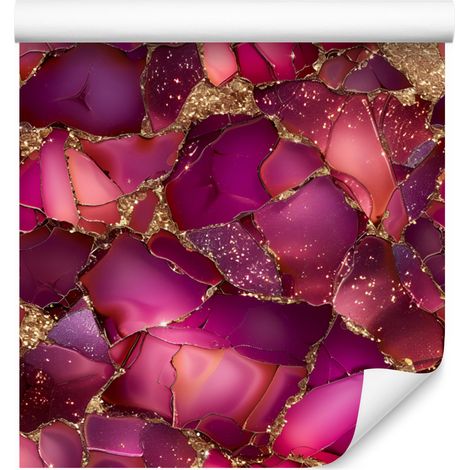 Papel pintado morado y rosa para salón y dormitorio, 50x1000 cm (1/5)