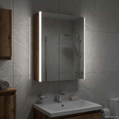 Armario con espejo de baño Madera vieja 53,5 x 15,5 x 70 cm