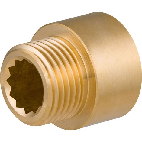 Alargador de grifo en latón bruto QUICK PLOMBERIE Macho 1/2 - Hembra 1/2 - 15mm