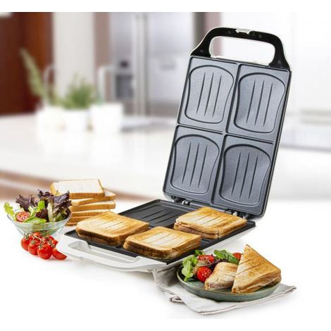 Sandwichmaker 4er Toaster mit Muschelplatte 27x32cm 1800Watt