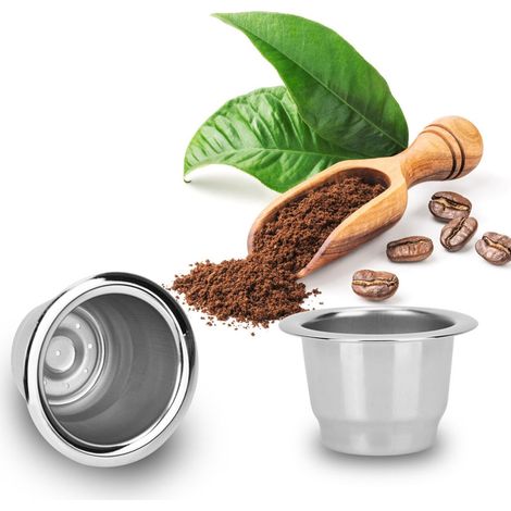 Wiederverwendbarer, nachfüllbarer Kaffeekapselbecher aus Edelstahl für Nespresso-Kaffeemaschinen (1/4)