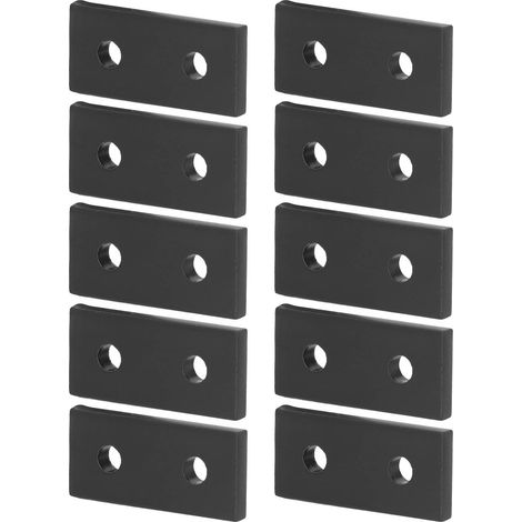 10 Stück flache Verbindungsplatten aus Aluminiumlegierung mit 2 Löchern, rostfrei, korrosionsbeständig, Metallbefestigungswinkelverbinder für Tische 2020 (1/5)