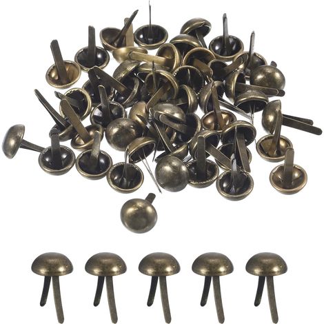 50 pièces Clous de Sac Ronds 10mm Bronze (1/5)
