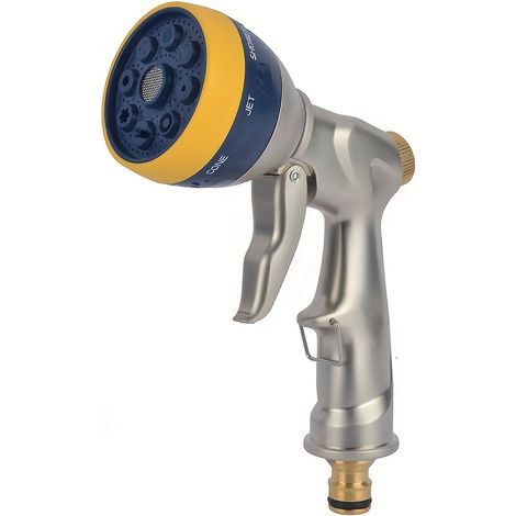 Pistolet d'arrosage en alliage de zinc avec 8 modes de pulvérisation, buse d'arrosage de jardin (1/5)