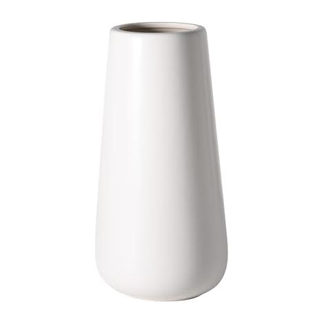Vase Céramique D'vine Dev VS-MAT-W-8, Mat Blanc, 20, 3 cm, Élégant, Moderne, Porcelaine, Déco Intérieure (1/5)