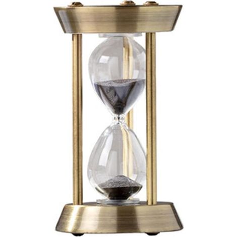 Sablier en métal 3 minutes : petit sablier blanc, sablier en laiton 3 minutes, idéal pour les cadeaux, les jeux, la cuisine et la décoration. (1/5)