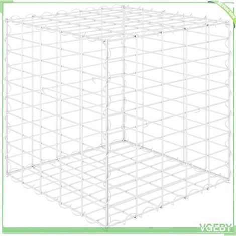 Lit surélevé gabion - FAFEICY - 145650 - fil acier antirouille - 50x50x50 cm - argenté (1/5)
