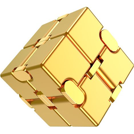 Cube infini en métal anti-stress en alliage d'aluminium, facile à utiliser, pour le bureau, jouet anti-stress pour enfants et adultes (1/5)