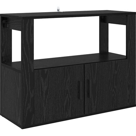 Buffet，Bahut，Meuble de Rangement Chêne noir 80 x 30 x 60 cm Bois d'ingénierie CFW25709 (1/5)