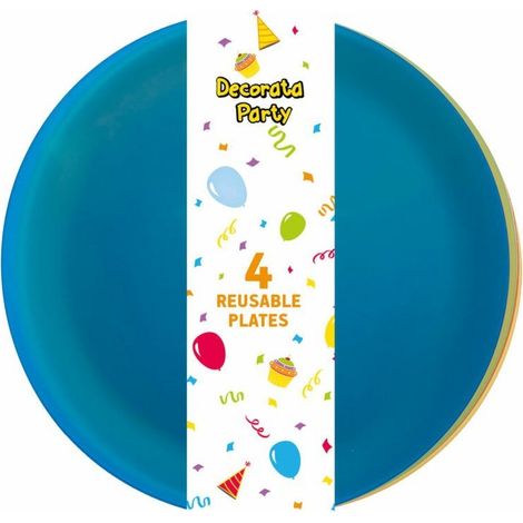 Platos de plástico reutilizables de 20,5 cm, 4 unidades