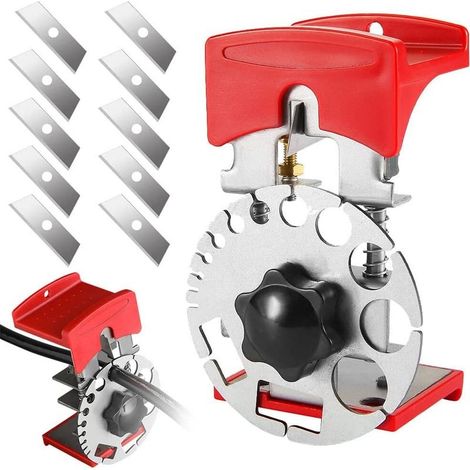 Machine à dénuder manuelle, dénudeur de fil manuel, dénudeur de cuivre, dénudeur de fil Portable à profondeur réglable avec 10 lames (1/5)