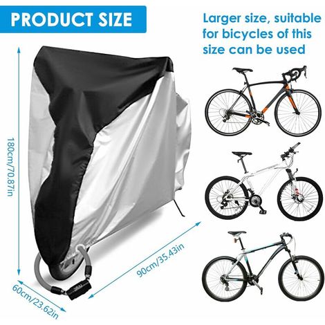 Housse De Vélo pour L'extérieur, Housse De Vélo D'extérieur avec Trous De Verrouillage Heavy Duty 210d Nylon Protection Contre La Pluie Antipoussière pour Vélo Moto VTT Rangement Extérieur Sunflower (1/2)