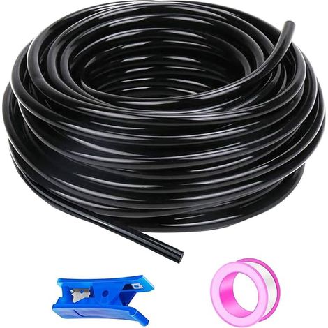 50 Meter PU Pneumatic Hose Air Kit Black 6mm OD x 4mm ID Compressed Air Hose Can Be Used for Compressors Pneumatic Tools (1/4)