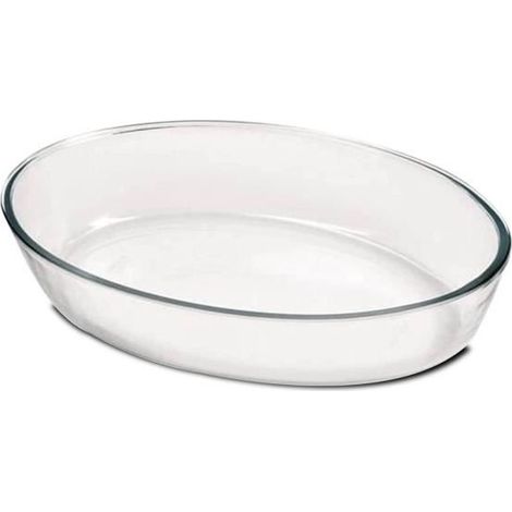 Plat à four oval, moule de cuisson en verre, capacité 3.2 L - Longueur 35 x Profondeur 24.2 x Hauteur 6.4 cm -JUANIO (1/3)