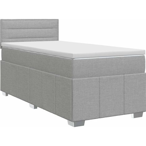 Maison Exclusive - Boxspringbett mit Matratze Hellgrau 90 x 200 c (1/5)
