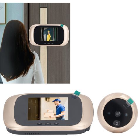 Écran LCD de 2,8 pouces, 320240 pixels, judas électronique de sécurité domestique, sonnette vidéo intelligente, vision nocturne, capture de photos, surveillance de sécurité, avec stockage intégré. (1/5)