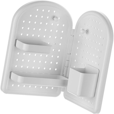 Estantería de pared de plástico con orificios de drenaje - Blanca