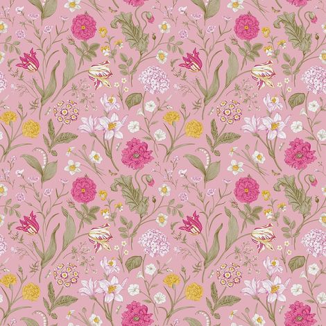 Papier peint amovible Motif fleurs roses vintage feuilles roses imprimé bohème 44,5 cm x 300 cm (1/5)