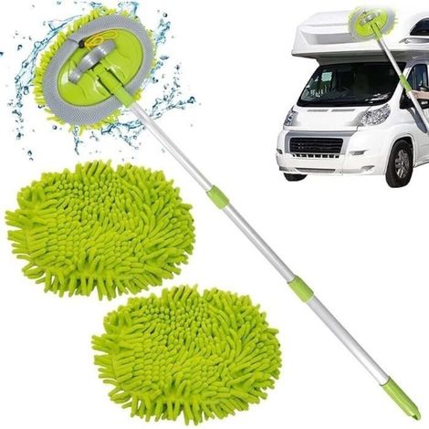 Car Wash Brush, 105cm, with Long Handle, 2-in-1, Microfiber, Chenille, Wash Mitt, Car Cleaning Brush (1/4)